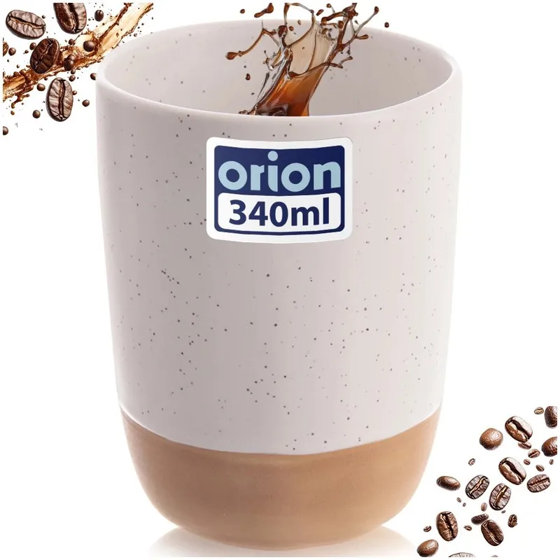 Kubek Ceramiczny Do Kawy Herbaty 340ml Nakrapiany MEBLIVA - Biały