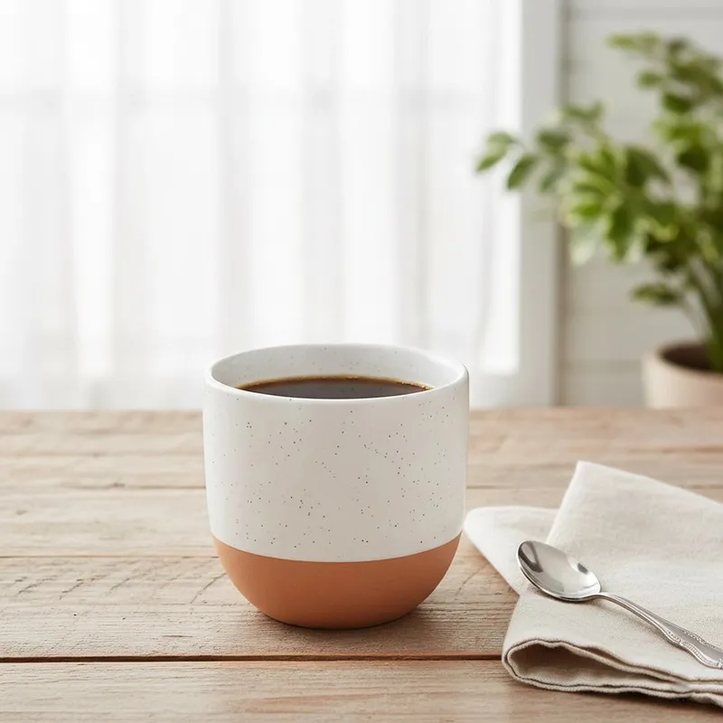 Kubek Do Kawy Herbaty Ceramiczny 290ml Klasyczny MEBLIVA - Biały
