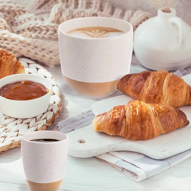 Kubek Do Kawy Herbaty Ceramiczny 290ml Klasyczny MEBLIVA - Biały