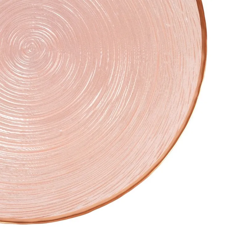 Patera Na Tort Ciasto Na Nóżce Szkło Perłowy Róż 28 cm Home Styling MEBLIVA