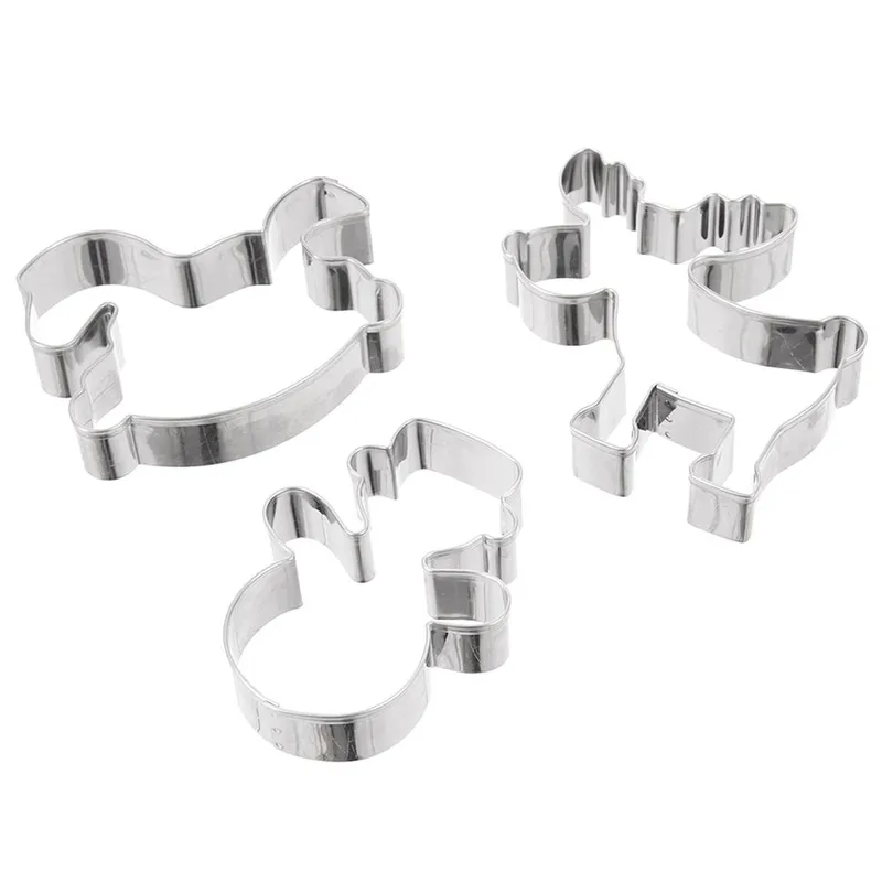 Wykrawacze Do Ciastek Zestaw 3 szt. Stal Świąteczne 7 x 6,5 cm MEBLIVA