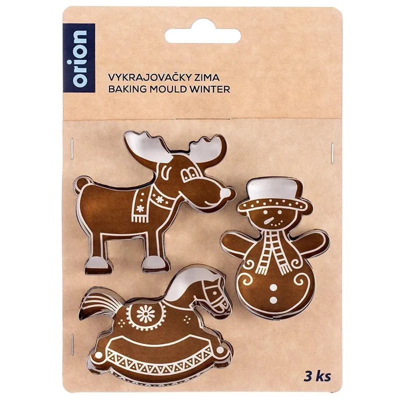 Wykrawacze Do Ciastek Zestaw 3 szt. Stal Świąteczne 7 x 6,5 cm MEBLIVA