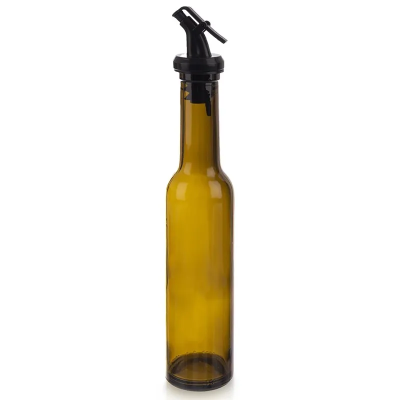 Butelka Na Oliwę Ocet 210 ml Szklana Ciemna Z Dozownikiem MEBLIVA - Brązowa