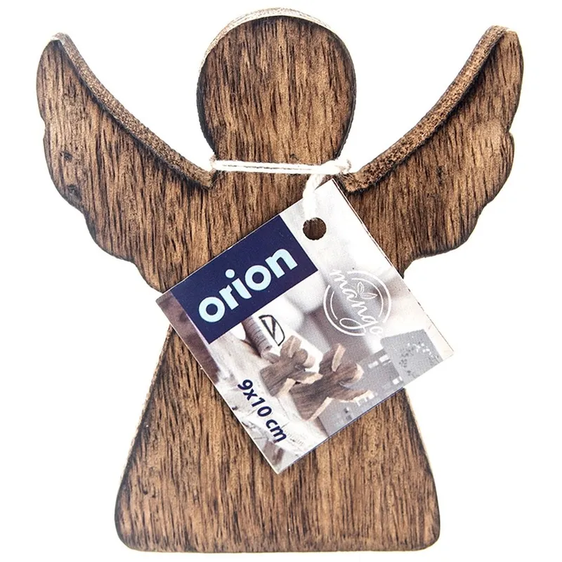 Figurka Anioł Drewno Mango 10 cm Dekoracja Loft Naturalna Boże MEBLIVA