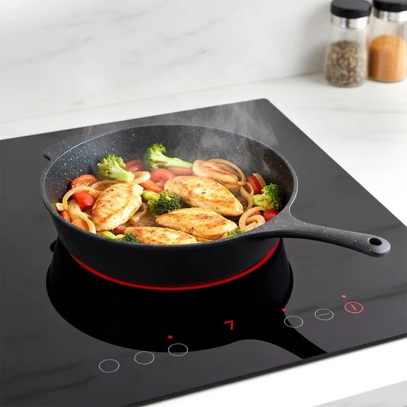 Głęboka Patelnia Granitowa 28 cm 3 l Grande Do Duszenia MEBLIVA