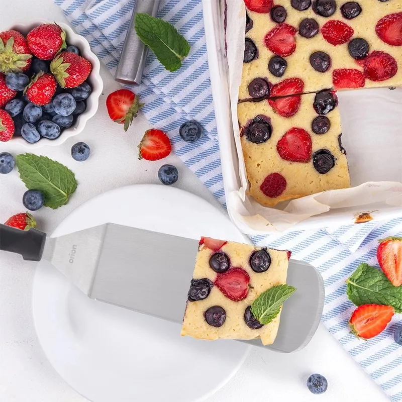Łopatka Kuchenna Długa 38 cm Stalowa Do Pizzy Mięsa Omletów MEBLIVA