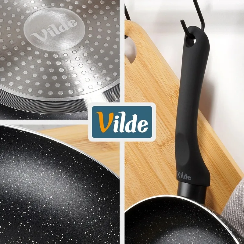 Patelnia Granitowa 16 cm Black Line Indukcja Gaz Non-Stick MEBLIVA