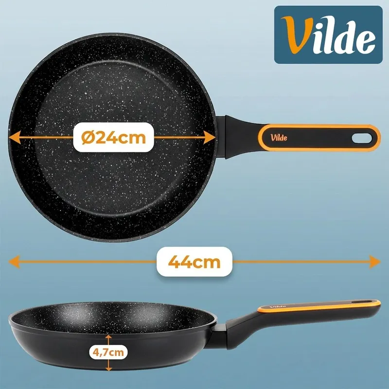 Patelnia Granitowa 24 cm Terruna Indukcja Gaz Non-Stick MEBLIVA