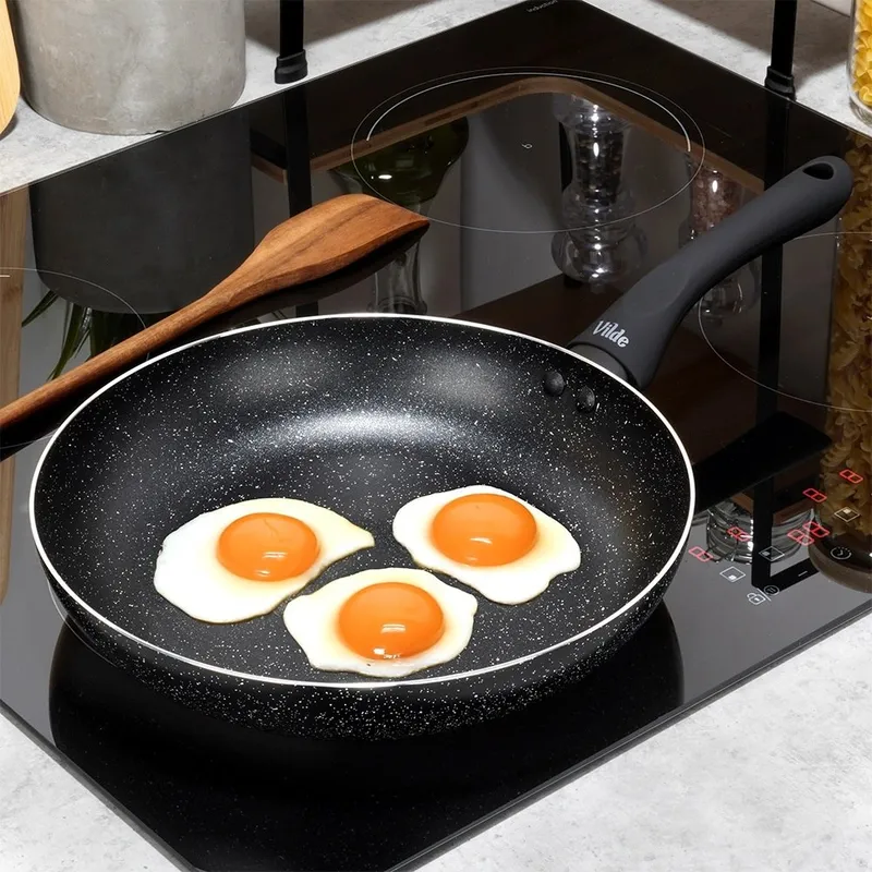 Patelnia Granitowa 26 cm Black Line Indukcja Gaz Non-Stick MEBLIVA
