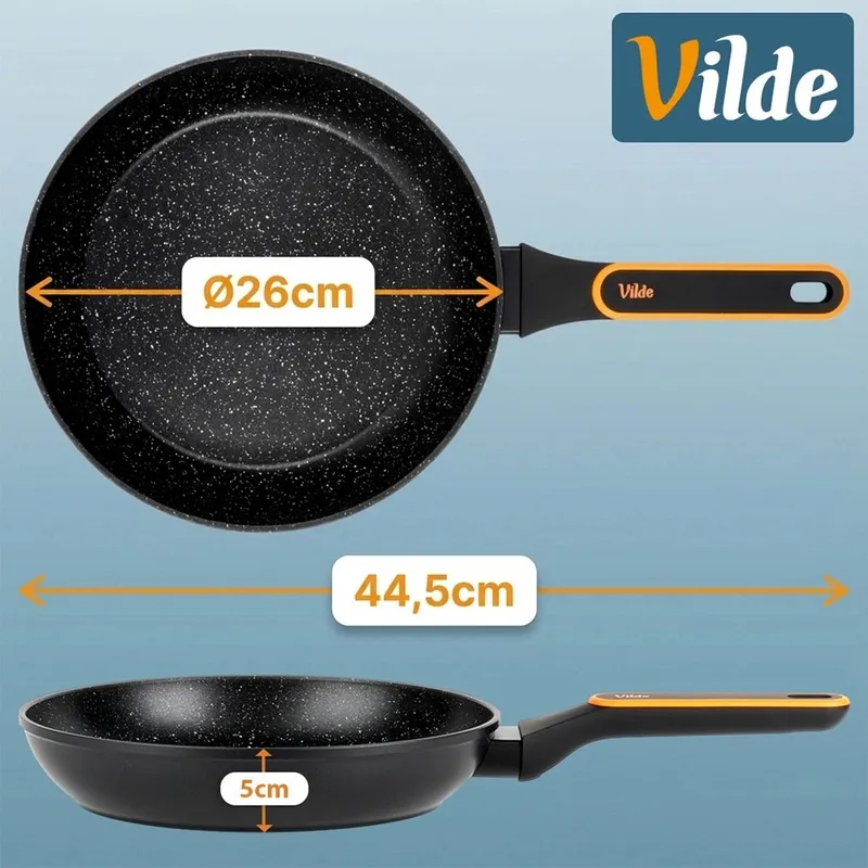 Patelnia Granitowa 26 cm Terruna Indukcja Gaz Non-Stick MEBLIVA