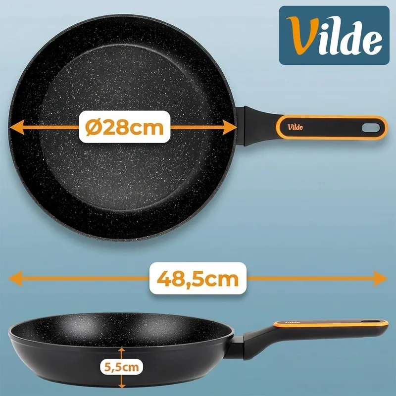 Patelnia Granitowa 28 cm Terruna Indukcja Gaz Non-Stick MEBLIVA