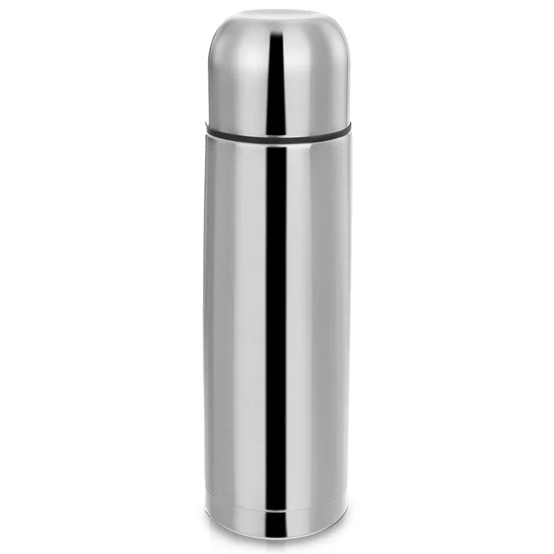 Termos Stalowy 750 ml Turystyczny Bidon Ciepło MEBLIVA - Srebrny