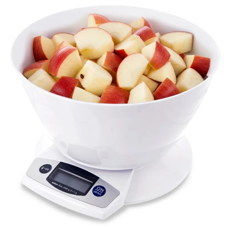 Waga Kuchenna Cyfrowa Z Misą 2,5 l LCD Funkcja TARA 5 kg MEBLIVA - Biała