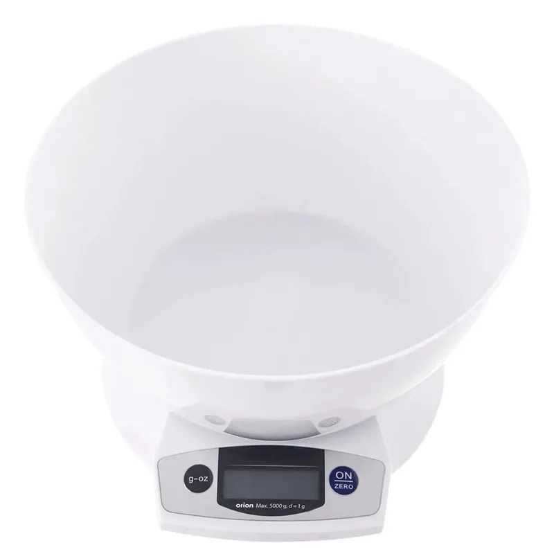 Waga Kuchenna Cyfrowa Z Misą 2,5 l LCD Funkcja TARA 5 kg MEBLIVA - Biała