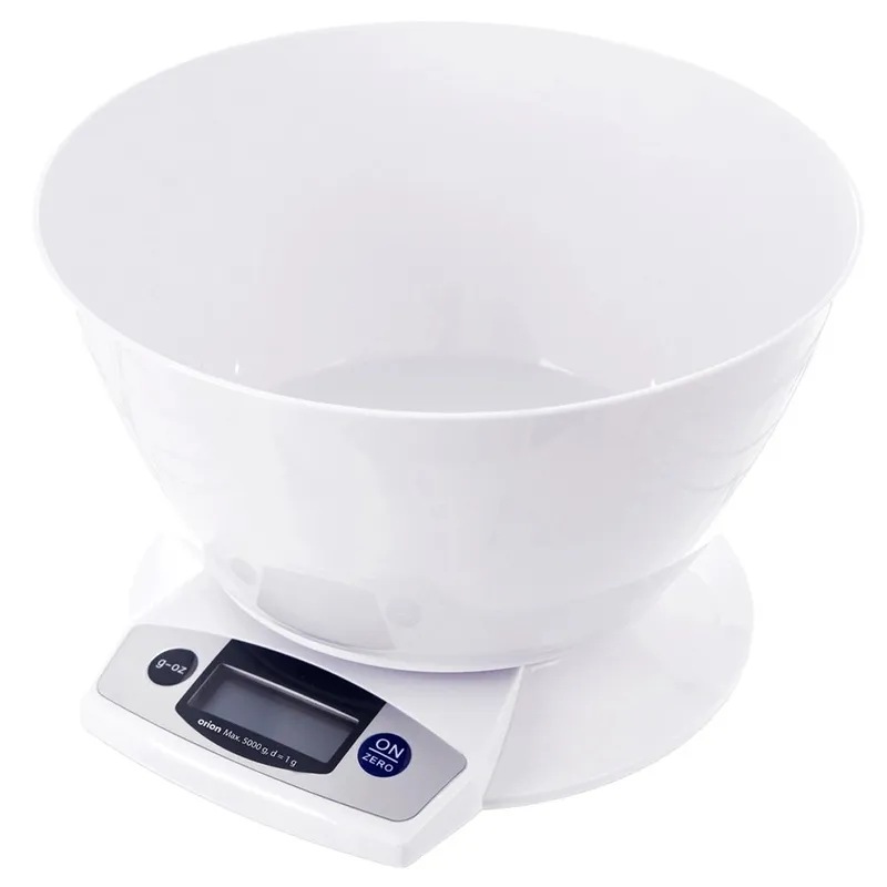 Waga Kuchenna Cyfrowa Z Misą 2,5 l LCD Funkcja TARA 5 kg MEBLIVA - Biała