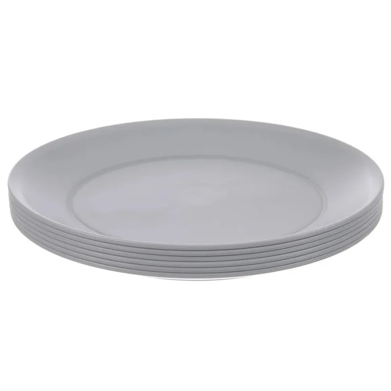 Zestaw 6 Talerzyków Deserowych 20,5 cm Na Grill Piknik GARDIVA - Szare
