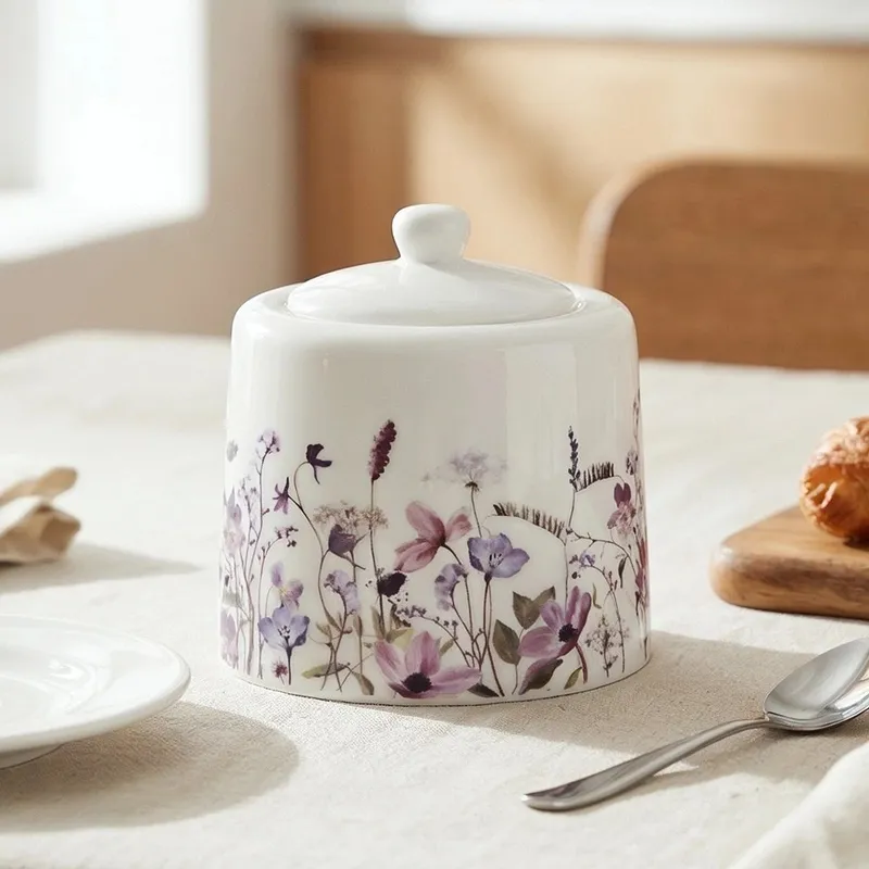 Cukiernica Porcelanowa Z Pokrywką Louka 320 ml Polne Kwiaty MEBLIVA