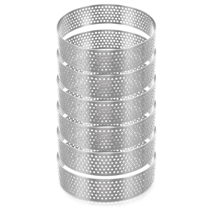 Formy Ranty Do Tartaletek 6 szt. Perforowane 8 cm Profesjonalne MEBLIVA