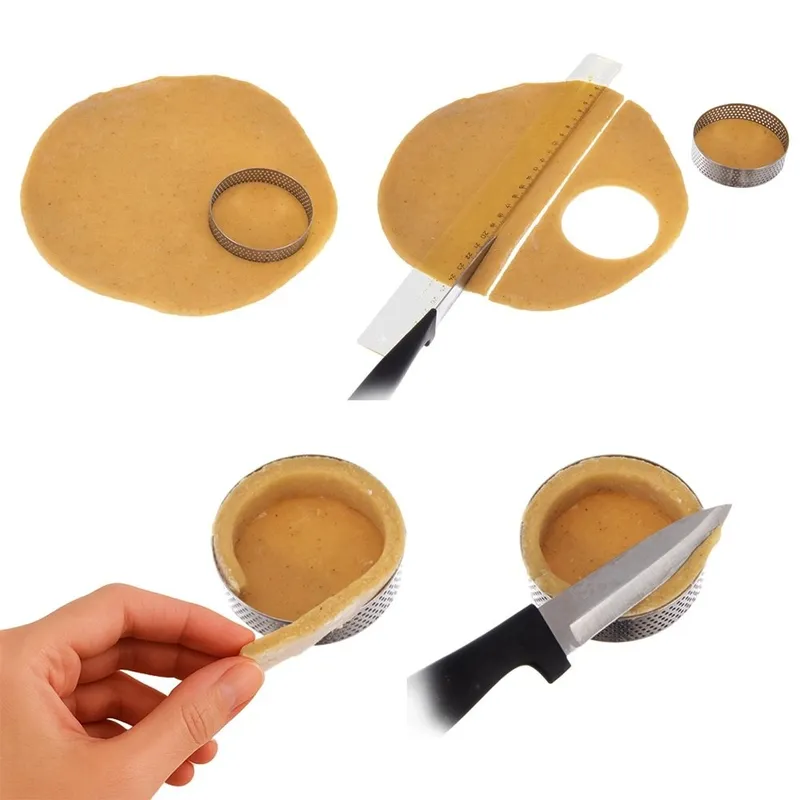 Formy Ranty Do Tartaletek 6 szt. Perforowane 8 cm Profesjonalne MEBLIVA