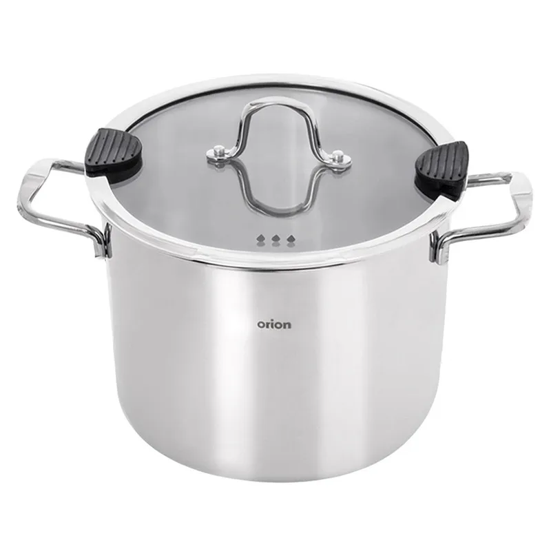 Garnek Stalowy Nierdzewny 3,5 l Venice Pokrywka Szklana 18 cm MEBLIVA
