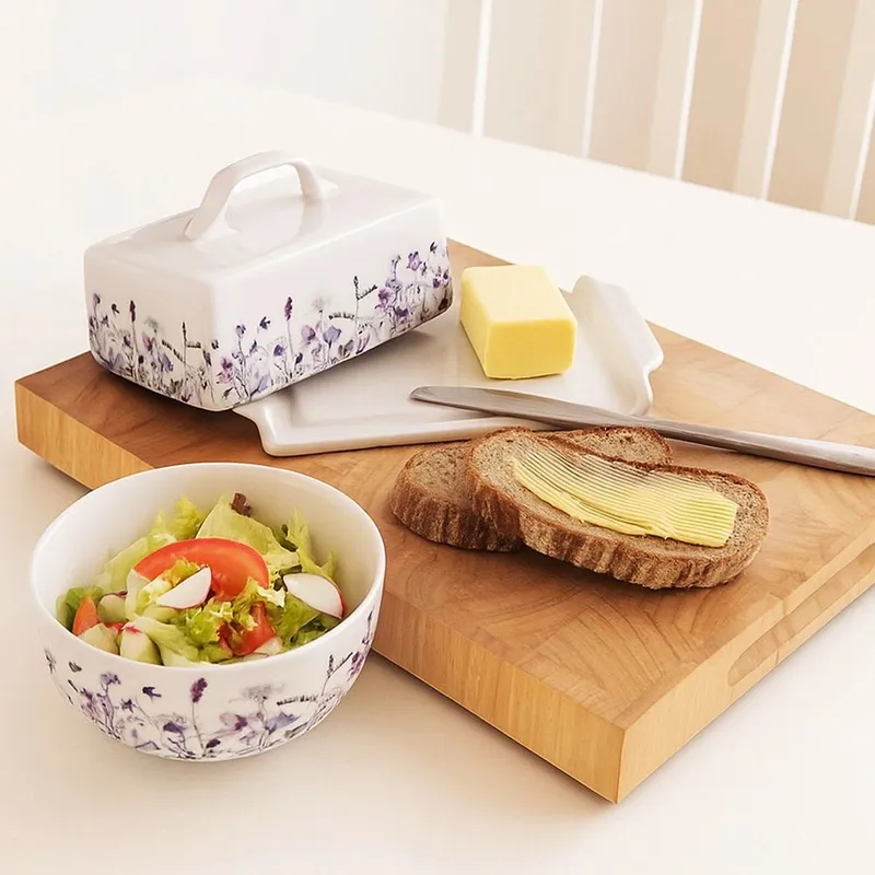 Maselniczka Porcelanowa Louka Maselnica Z Pokrywką W Polne Kwiaty MEBLIVA