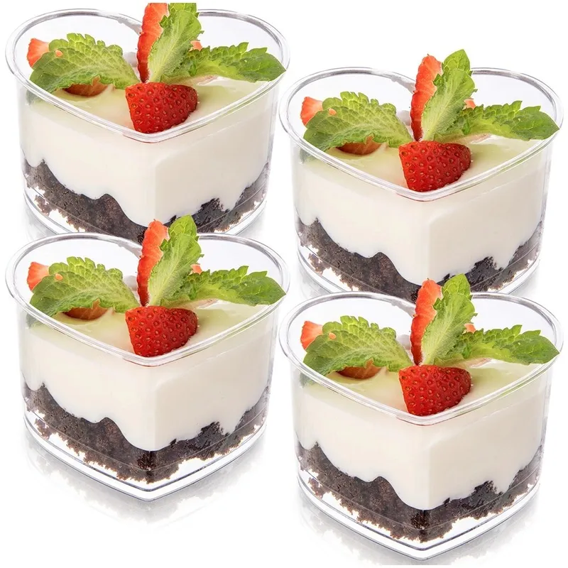 Pucharki Serce 130ml Zestaw 4 szt. Do Deserów I Galaretek Musy MEBLIVA