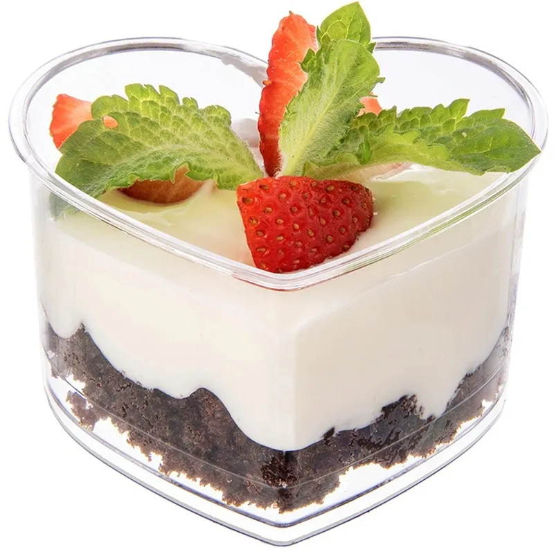 Pucharki Serce 130ml Zestaw 4 szt. Do Deserów I Galaretek Musy MEBLIVA