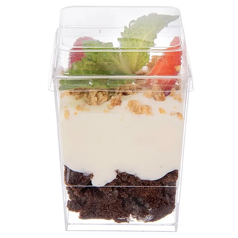Pucharki Z Pokrywkami 160ml Zestaw 4 szt. Na Desery I Musy Party MEBLIVA