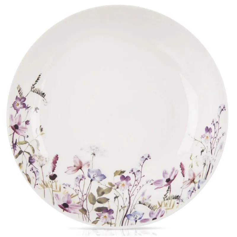 Talerz Głęboki Porcelanowy 600 ml Louka Na Zupę Makaron Kwiaty MEBLIVA