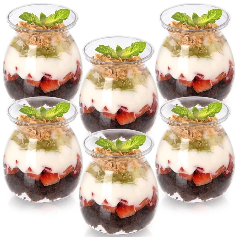 Zestaw 6 szt. Pucharków Do Deserów 160ml Przezroczyste Finger Food MEBLIVA