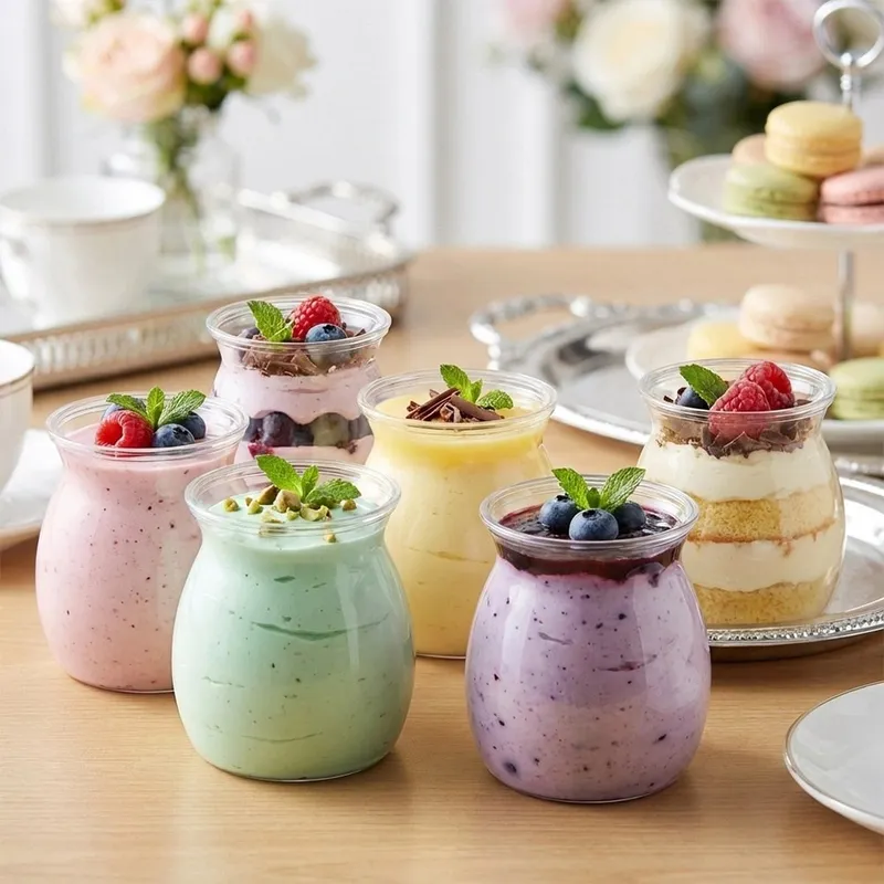Zestaw 6 szt. Pucharków Do Deserów 160ml Przezroczyste Finger Food MEBLIVA