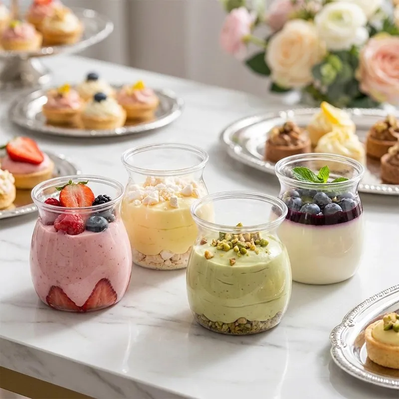 Zestaw 6 szt. Pucharków Do Deserów 160ml Przezroczyste Finger Food MEBLIVA