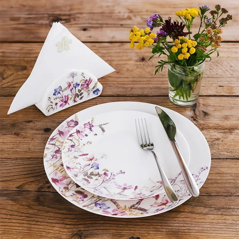 Zestaw Talerzy Porcelanowych 18 el. Louka Komplet Obiadowy Na 6 MEBLIVA