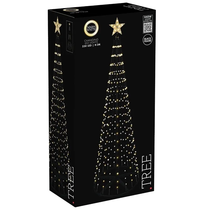 Choinka Świecąca Stożek Zewnętrzna XXL 550 LED 300 cm MEBLIVA