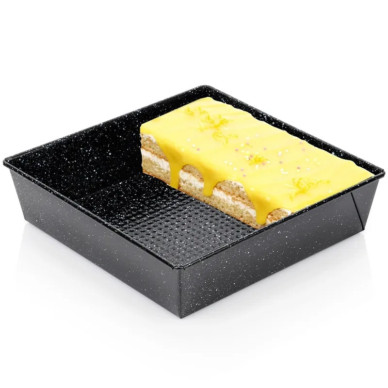 Forma Kwadratowa Do Pieczenia 24 cm Stal Granitowa Nieprzywierająca MEBLIVA