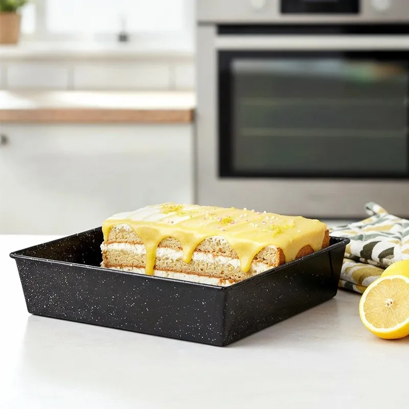 Forma Kwadratowa Do Pieczenia 24 cm Stal Granitowa Nieprzywierająca MEBLIVA