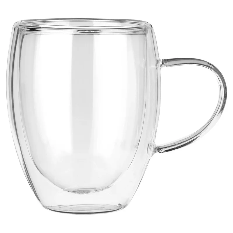 Komplet 2 Szklanek Termicznych Z Uchem 320ml Podwójne Szkło MEBLIVA