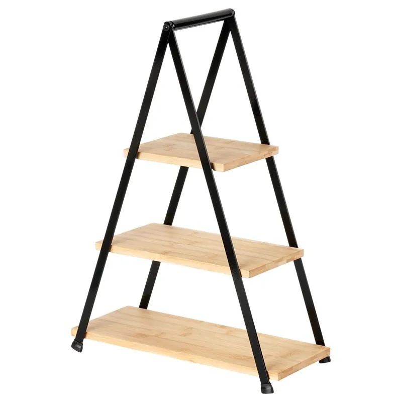 Patera 3-POZIOMOWA Prostokątna Bambusowa 53 cm Na Owoce MEBLIVA