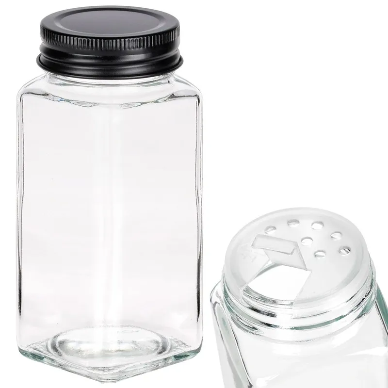 Pojemnik Na Przyprawy Szklany 120 ml 24 szt. + 90 Naklejek MEBLIVA