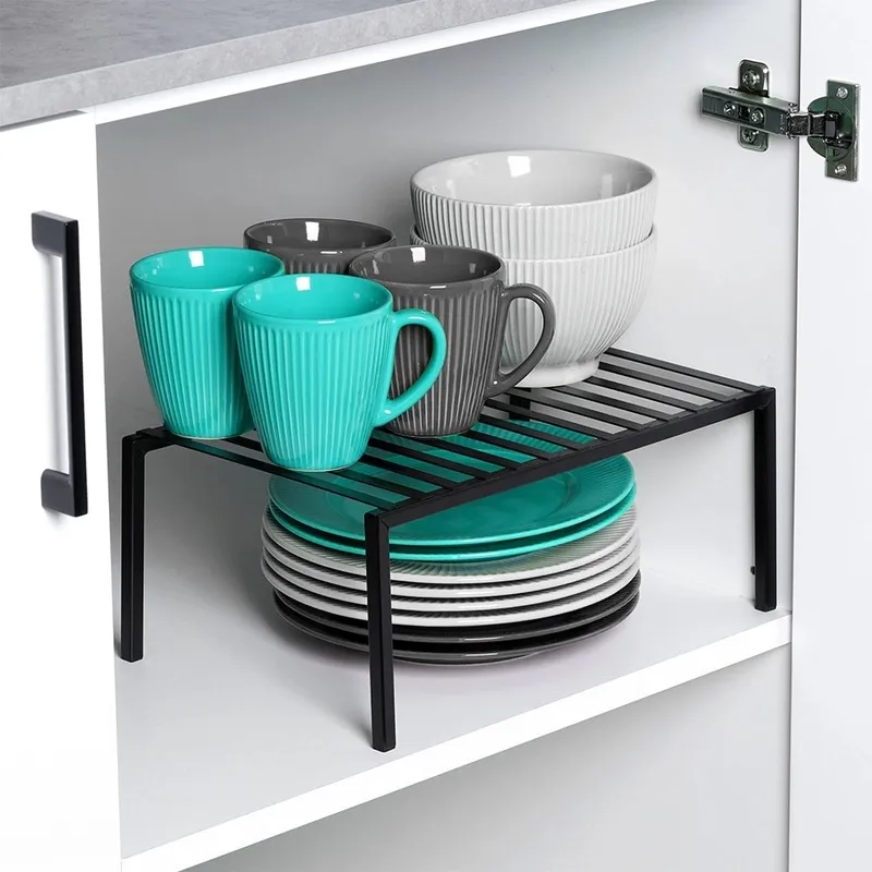 Półka Wkład Do Szafki Kuchennej Składana Metal Loft 33 cm MEBLIVA - Czarna