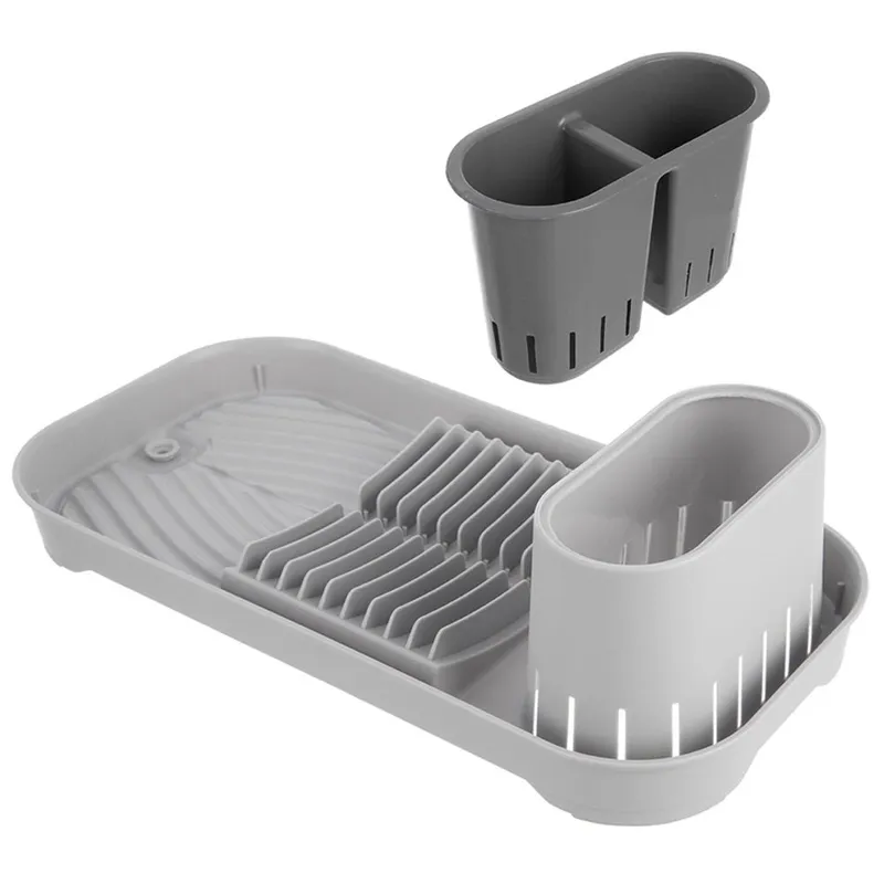 Suszarka Ociekacz Na Naczynia Kompaktowa 39x19,5x11 cm MEBLIVA - Szara