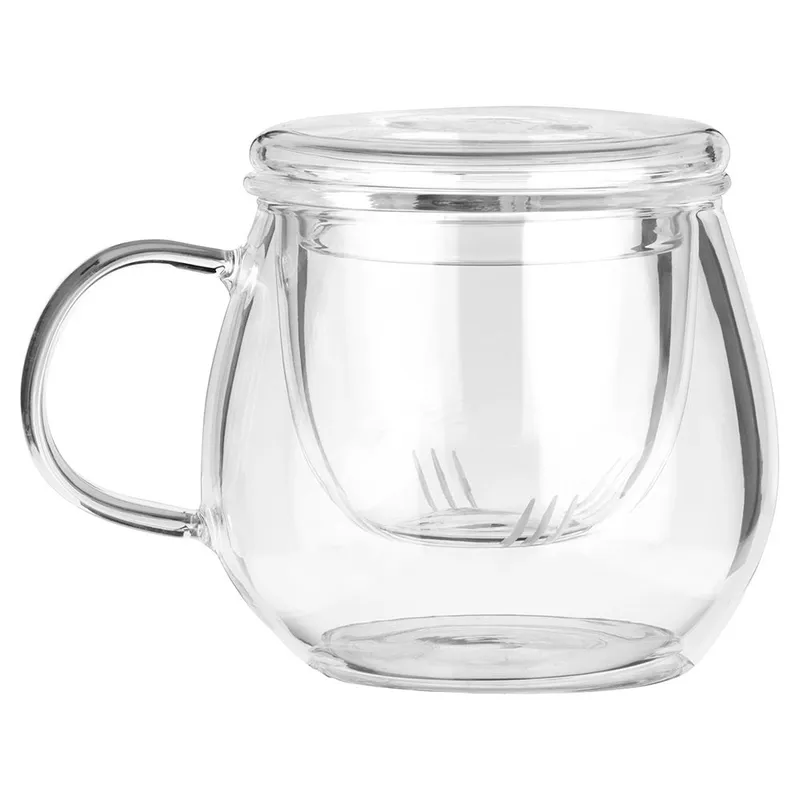 Kubek Z Zaparzaczem I Pokrywką Szklany 400 ml MEBLIVA
