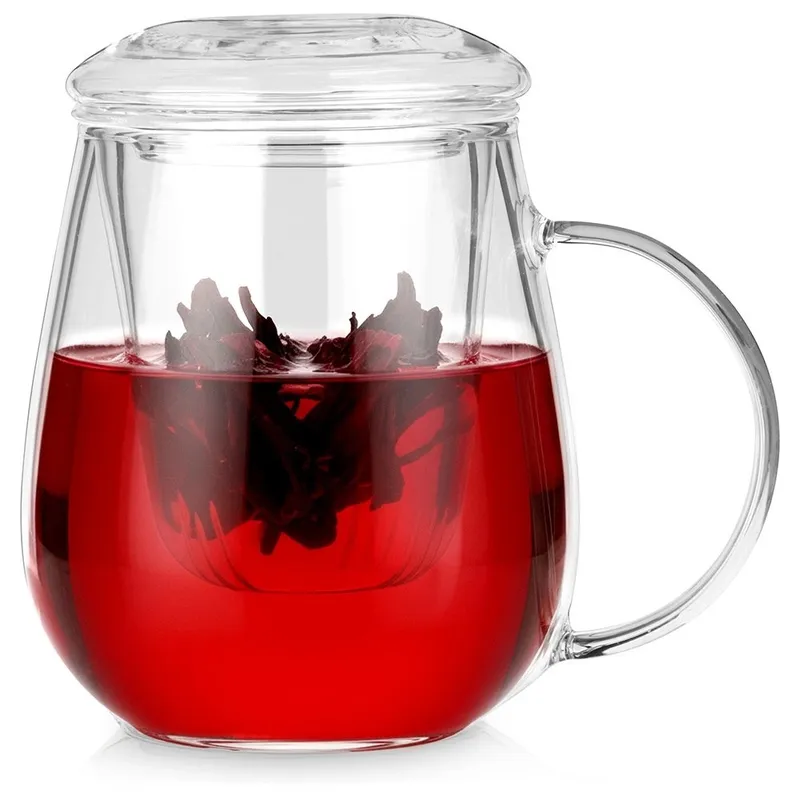 Kubek Z Zaparzaczem I Pokrywką Szklany 530 ml MEBLIVA