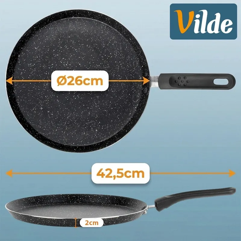 Patelnia Do Naleśników 26 cm Granitowa Indukcja Basic Line MEBLIVA