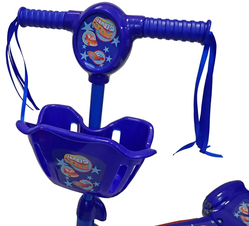 Hulajnoga Trójkołowa Dziecięca Świecące Koła LED MOVEMANIA - Niebieska