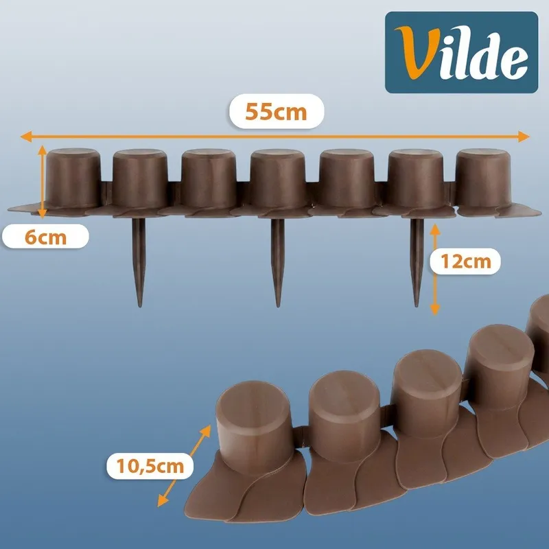 Palisada Ogrodowa 220 cm 4 szt. GARDIVA - Brązowa