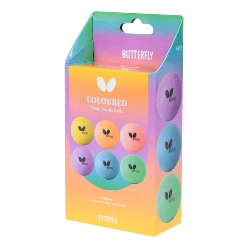 Piłeczki Do Tenisa Stołowego Ping Ponga Zestaw BUTTERFLY Coloured 6 szt
