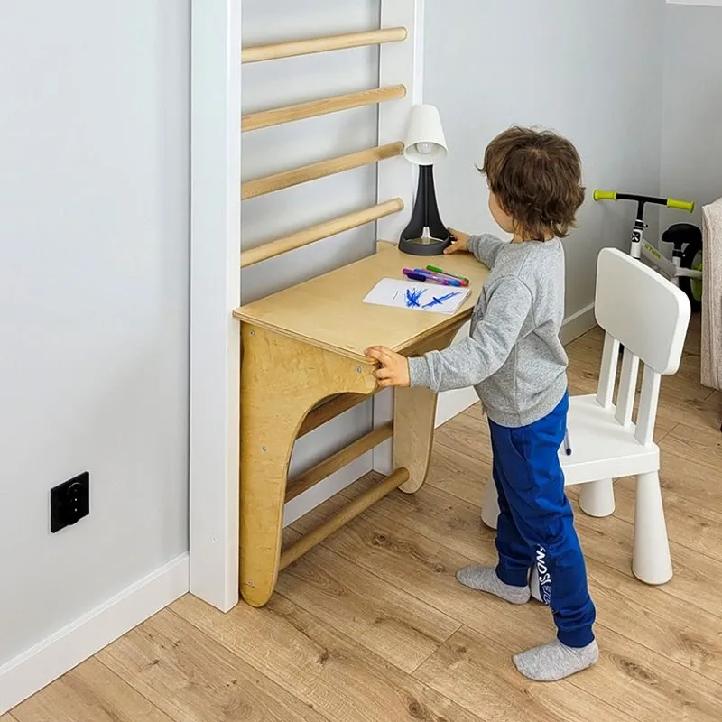 Stolik Siedzisko Na Drabinkę Gimnastyczną Drewniane 80 cm MOVEMANIA