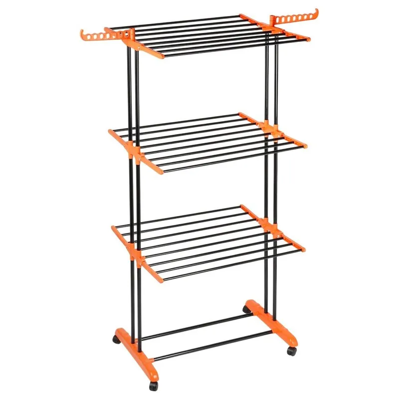 Suszarka Na Pranie Metalowa Pionowa Na Kółkach XXL 73x170 MEBLIVA - Czarna