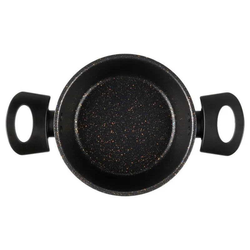 Garnek Granitowy Non-Stick Do Gotowania Duszenia 1,2 l MEBLIVA - Czarny